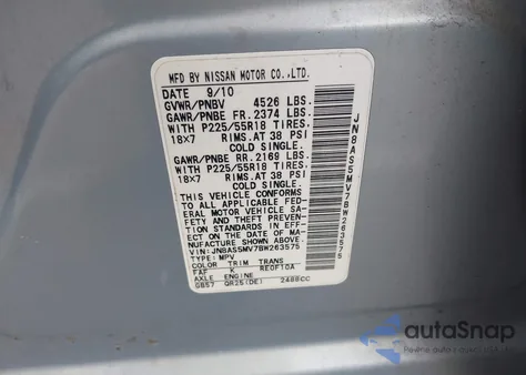 2011 Nissan Rogue Sv from USA, damaged, VIN JN8AS5MV7BW263575